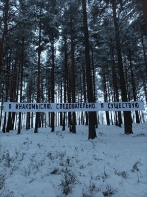 В лесу под Петербургом появилась работа, посвященная Дню прав человека